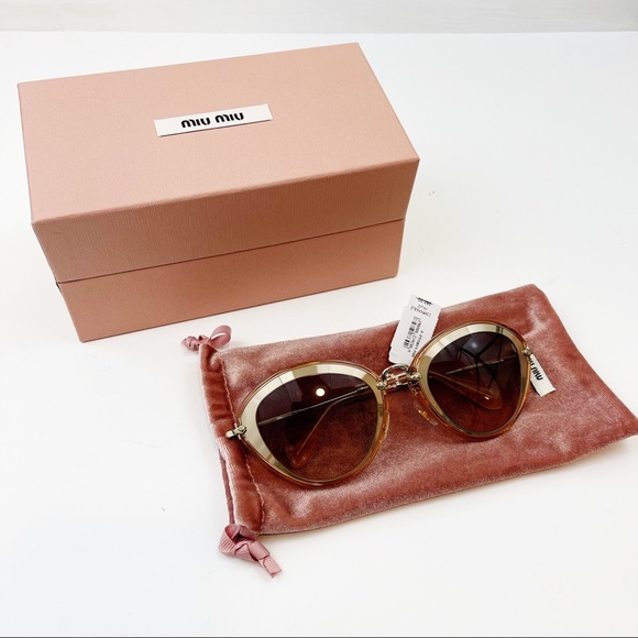 miu miu core collection steel 52mm cat eye sunglasses